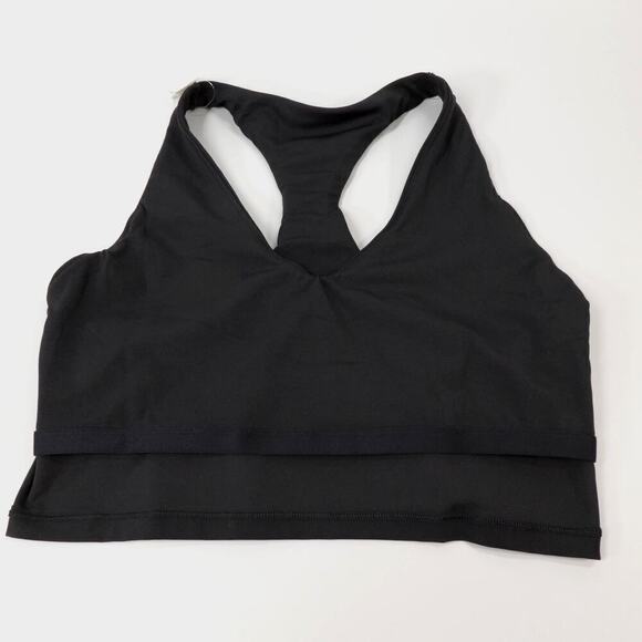 AERIE Offline Real Me Sports Bra Womens XL Black Longline Racerback Athleisure - Picture 5 of 15